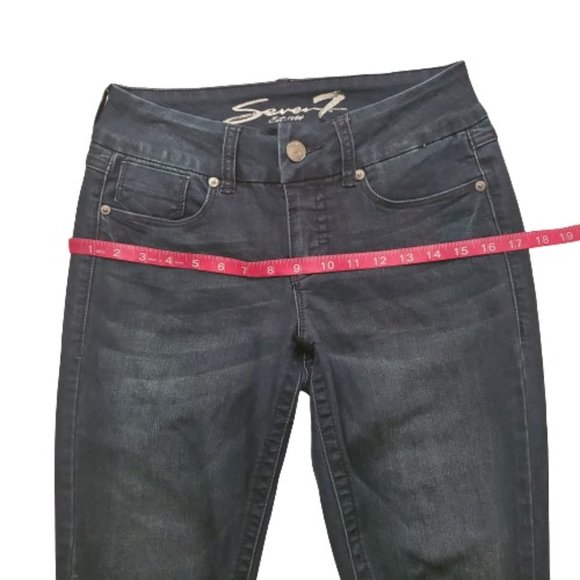 Seven7 Women's Mid Rise Tummyless Slimming Skinny Jeans Black Size 6 - Picture 6 of 10